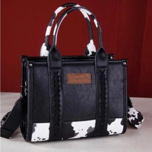 Black wrangler Cowprint bag